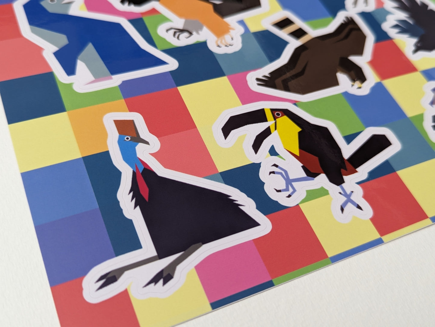 Vector Birds A5 Kiss-Cut Glossy Vinyl Sticker Sheet