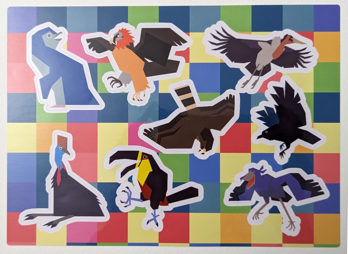 Vector Birds A5 Kiss-Cut Glossy Vinyl Sticker Sheet