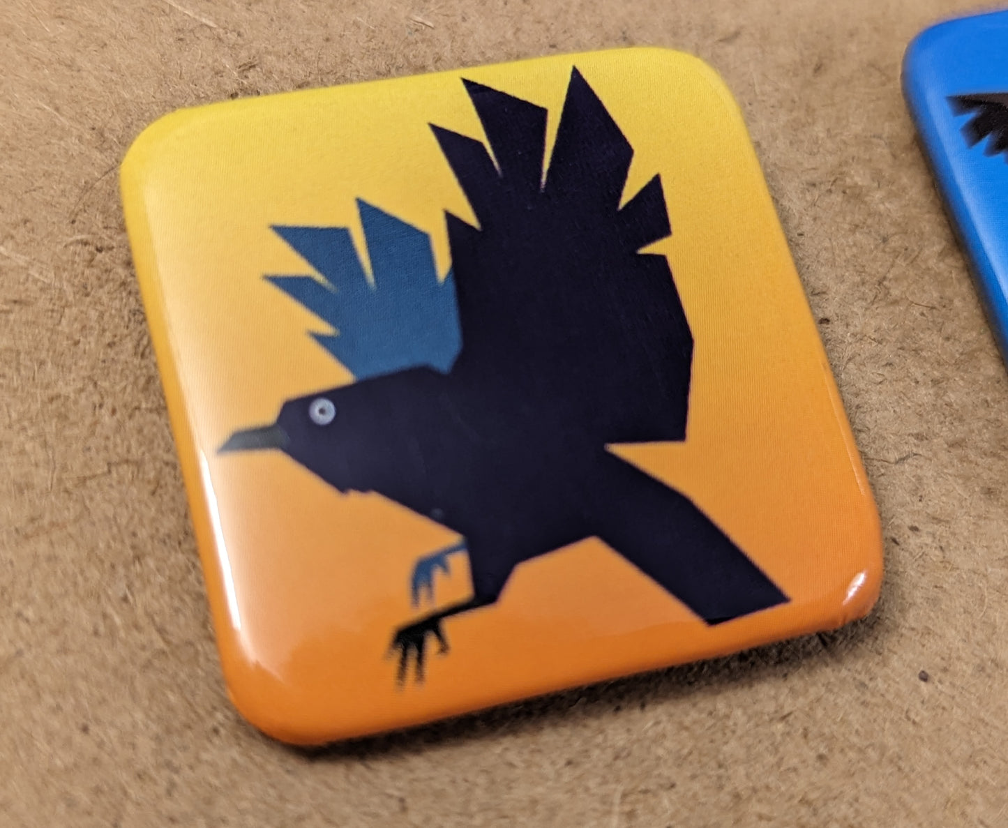 Vector Birds 1.5-Inch Square Pinback Buttons (Set of 6)