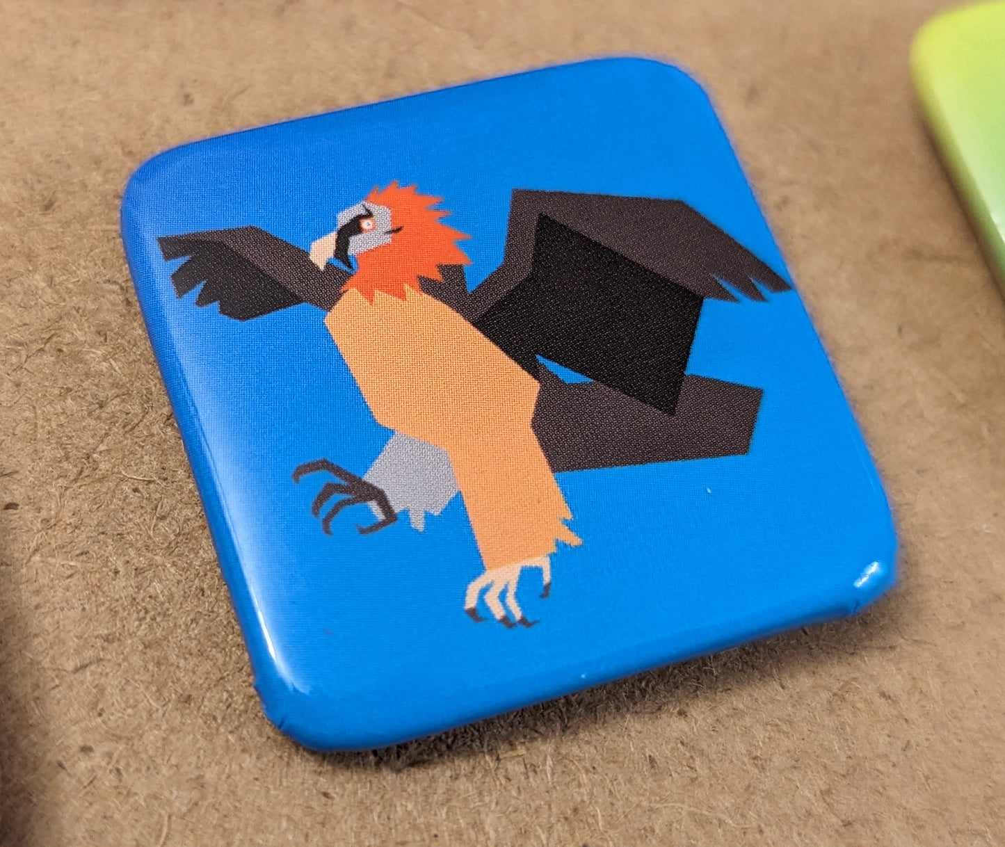 Vector Birds 1.5-Inch Square Pinback Buttons (Set of 6)