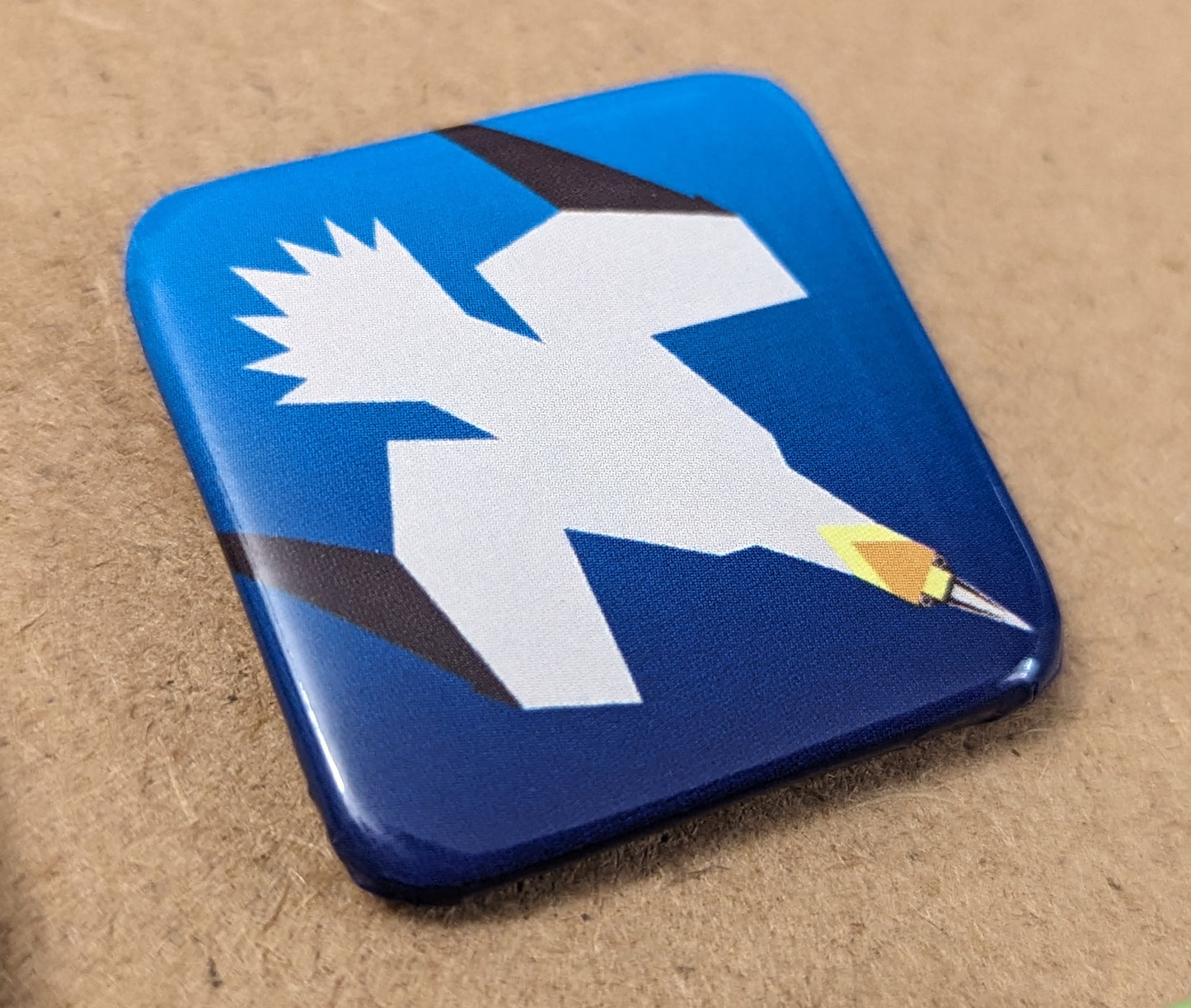 Vector Birds 1.5-Inch Square Pinback Buttons (Set of 6)