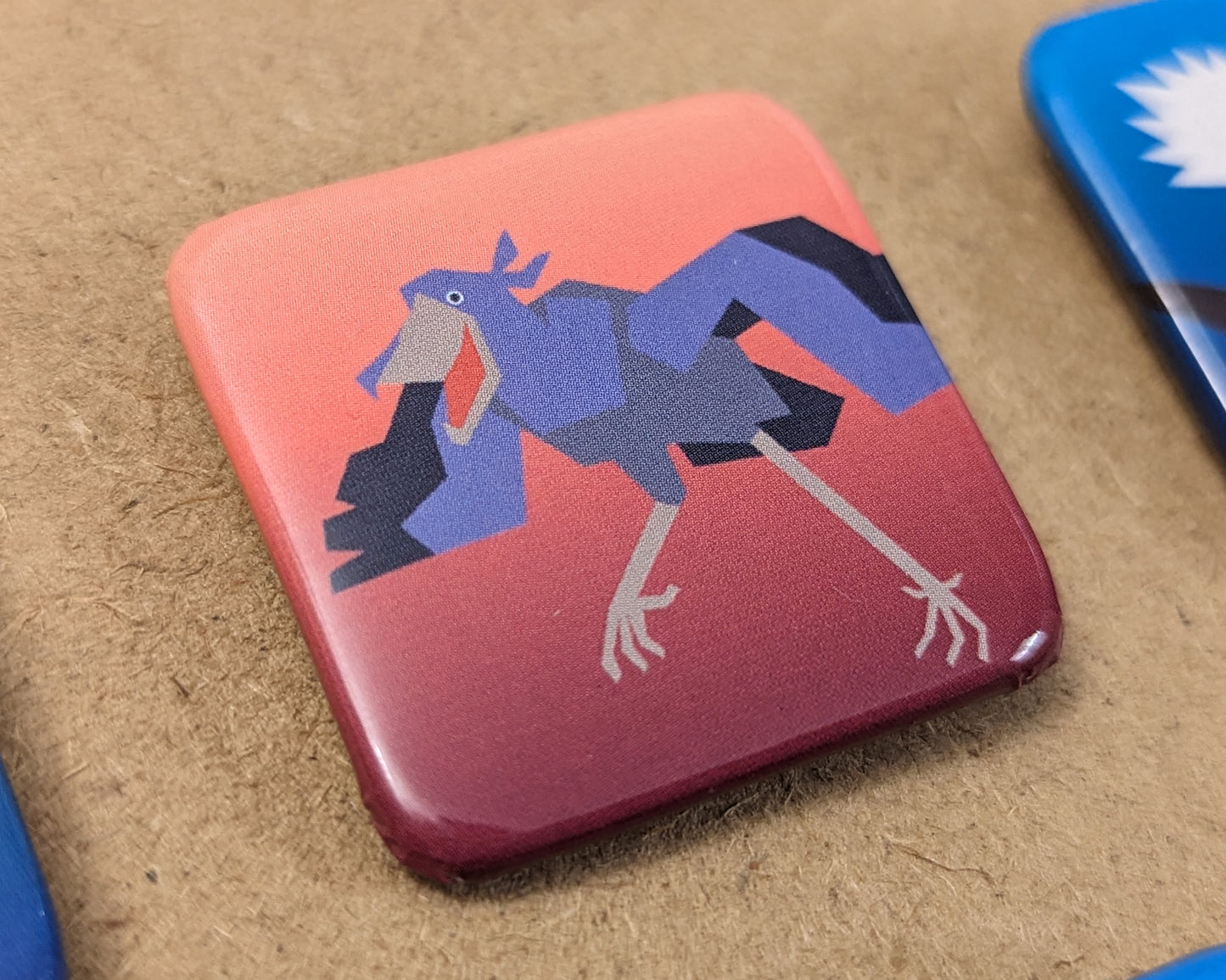 Vector Birds 1.5-Inch Square Pinback Buttons (Set of 6)