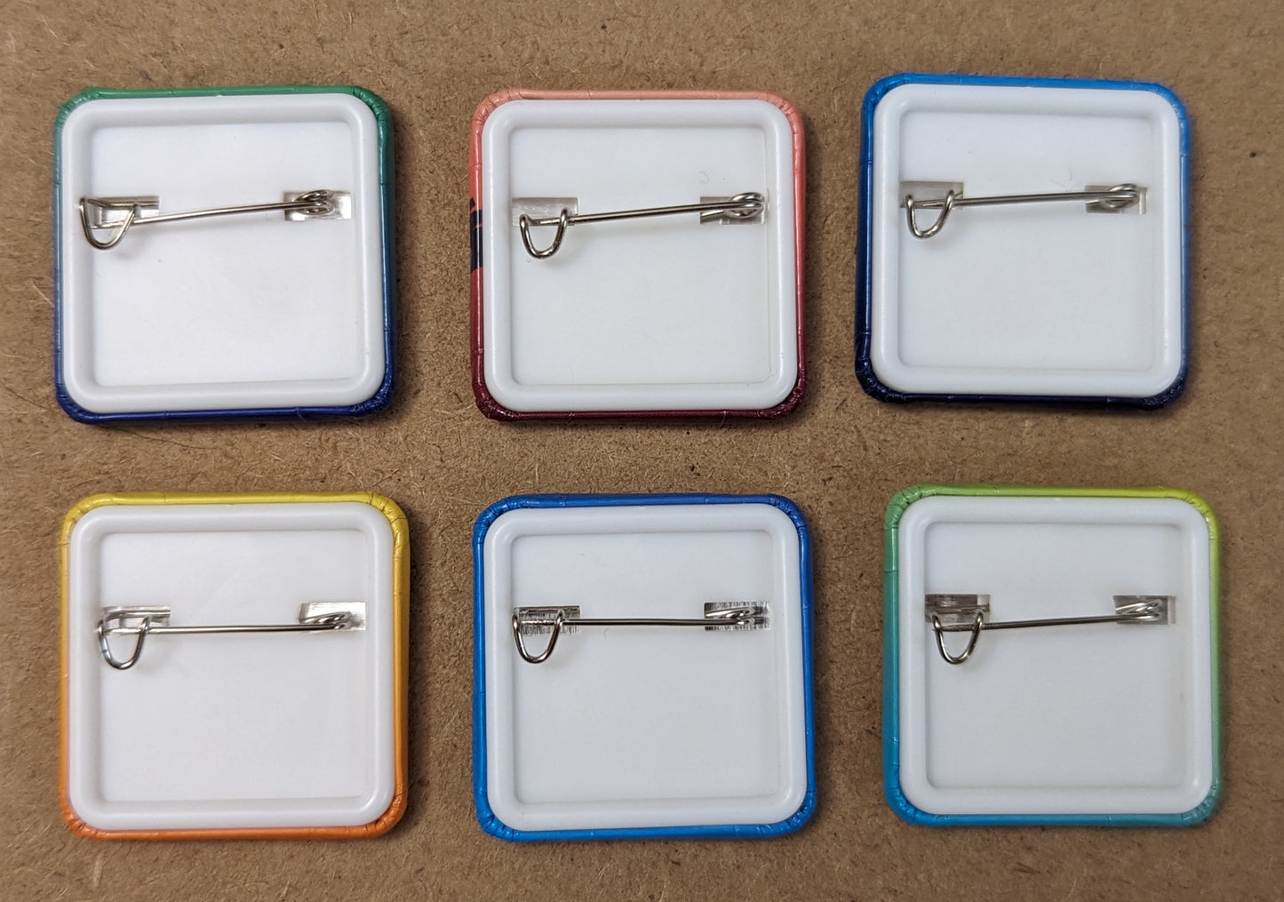 Vector Birds 1.5-Inch Square Pinback Buttons (Set of 6)