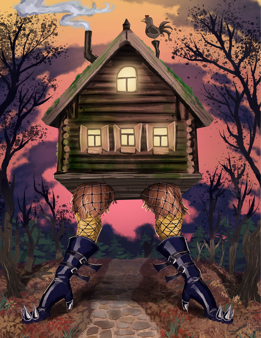 Baba Yaga Hut Legs Digital Art Print