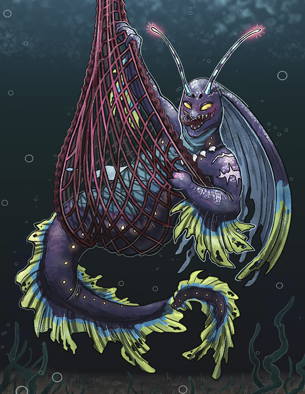 Fish Monster Pinup Digital Art Print