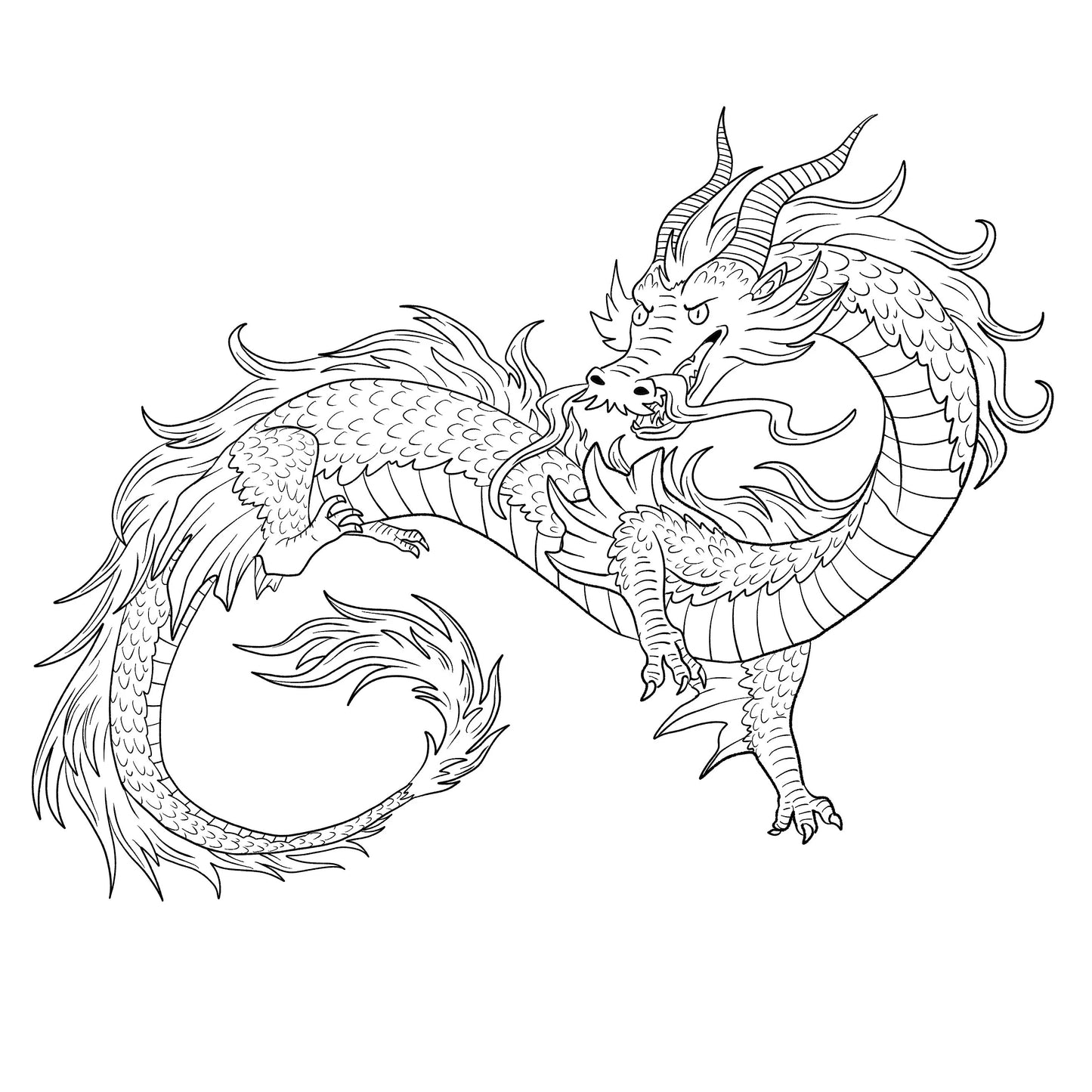 Dragons and Dragons and Dragons: A Coloring Book (Classic)