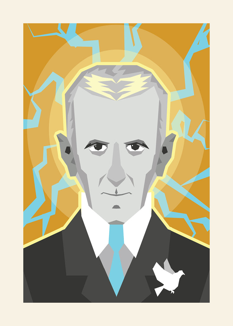 Nikola Tesla Vector Art Print