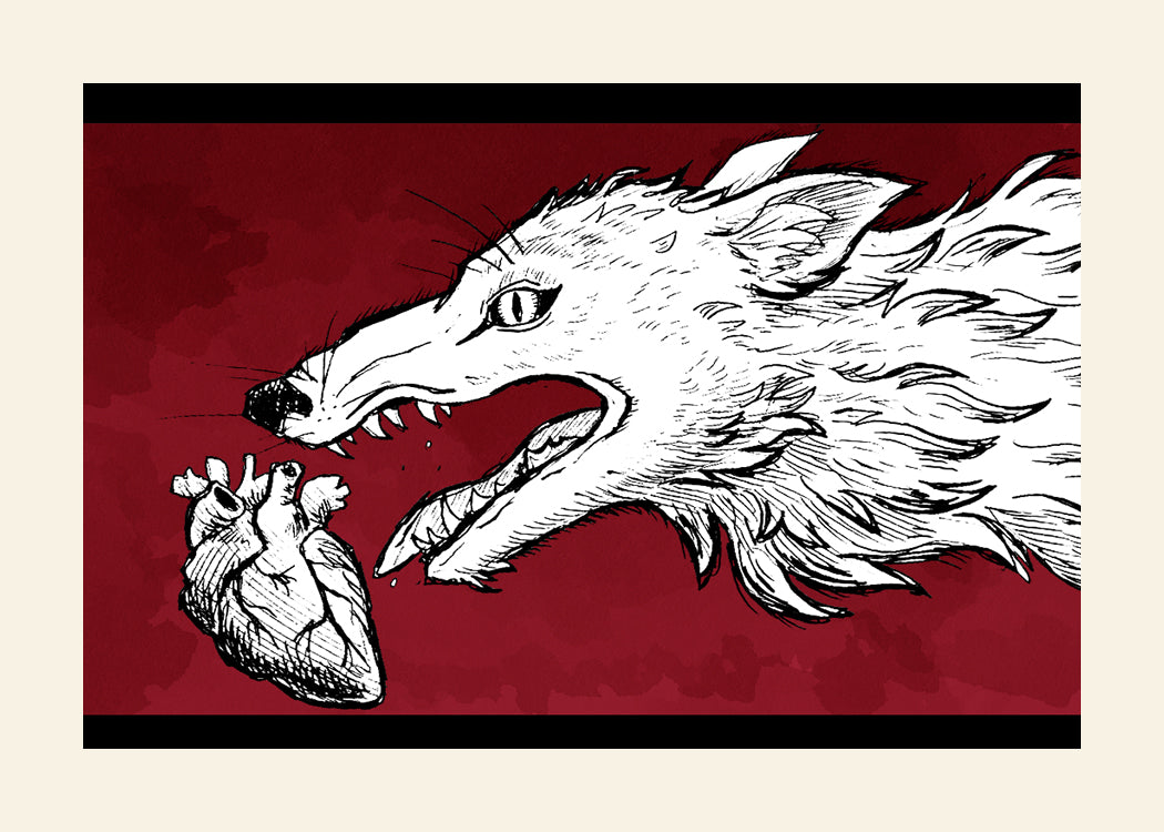 The Vision (Wolf and Heart) Digital Art Print
