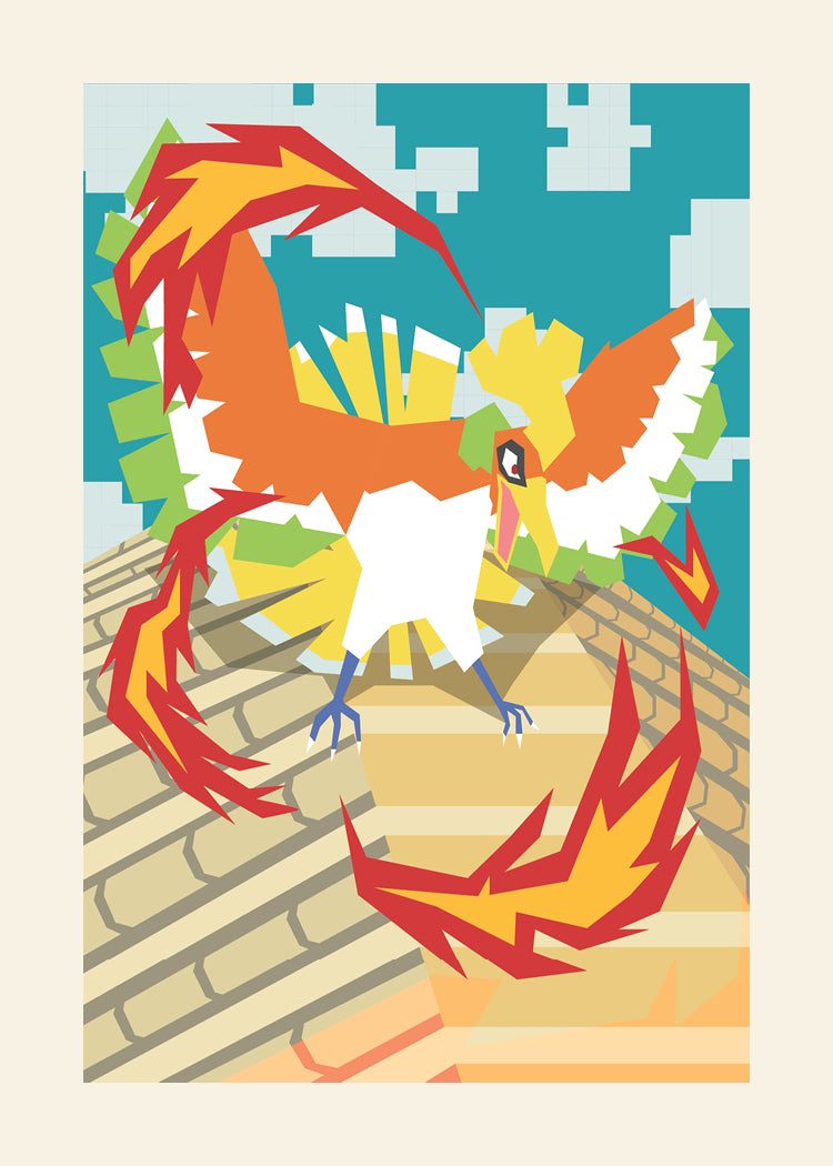 Ho-Oh (Pokemon) Vector Art Print