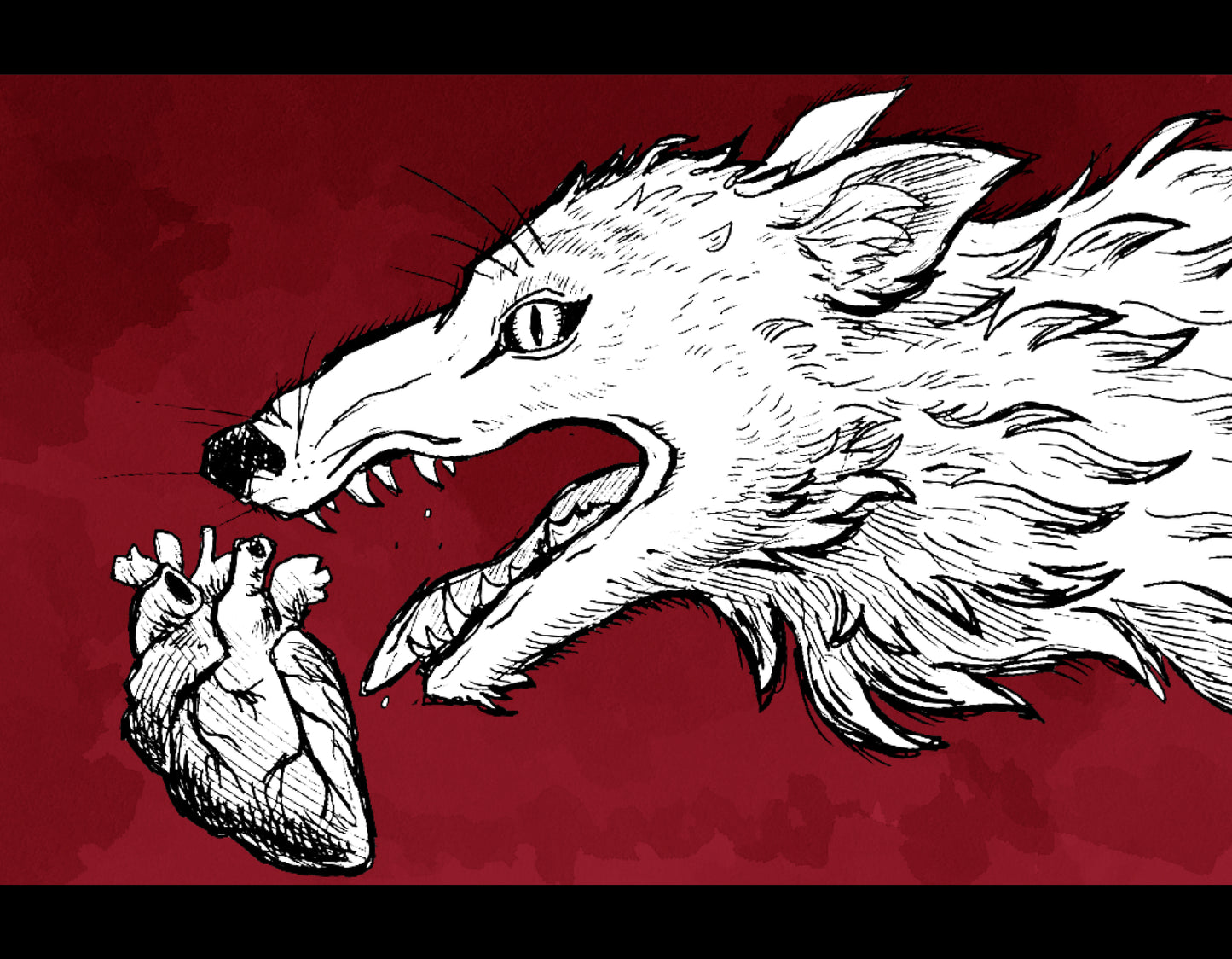 The Vision (Wolf and Heart) Digital Art Print