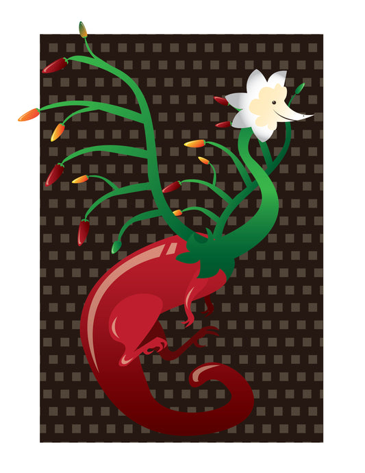 Chili Pepper Dragon Vector Art Print