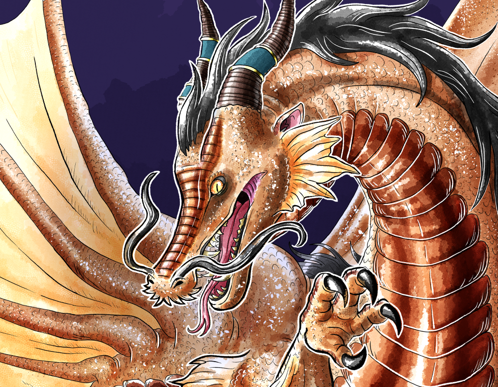 Royal Copper Dragon Digital Art Print