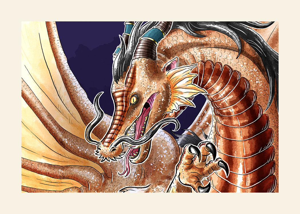 Royal Copper Dragon Digital Art Print