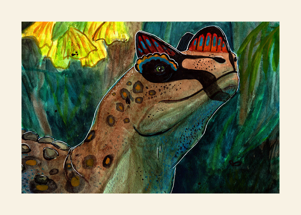 Ceratosaurus Watercolor Art Print
