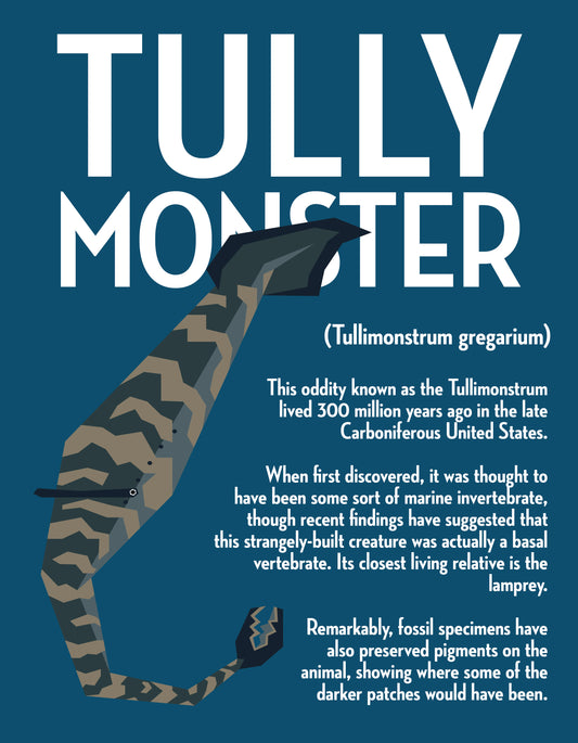 Tully Monster Vector Infographic Art Print